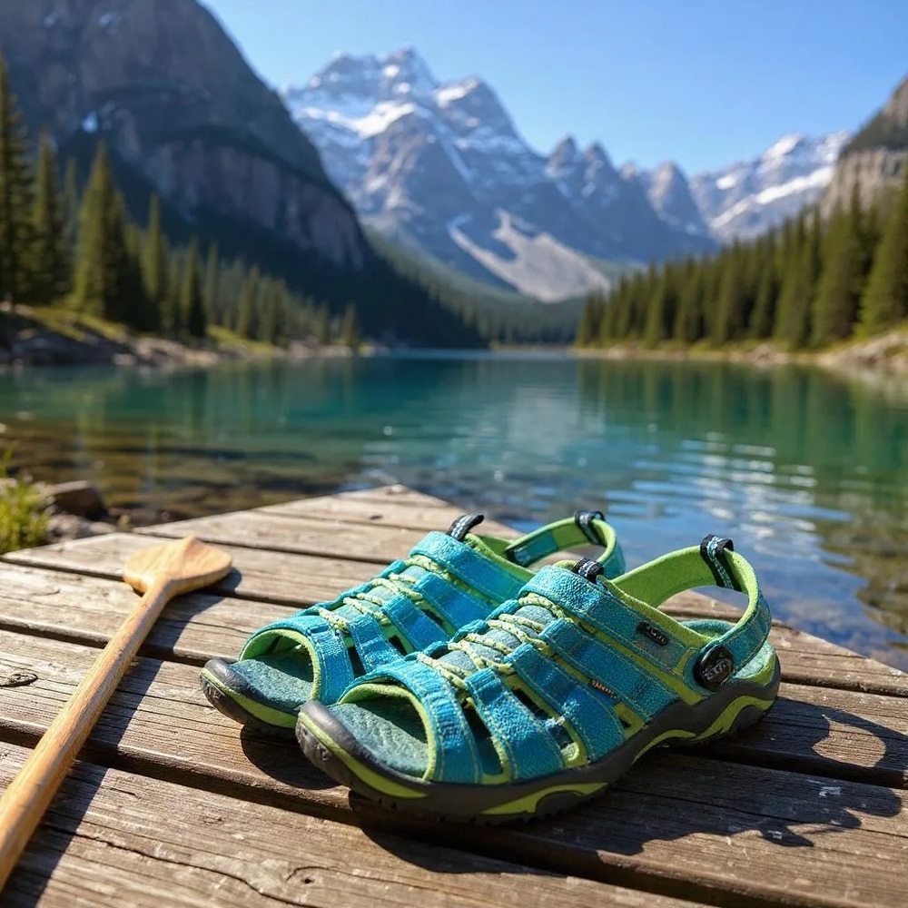 Keen Newport H2 youth sandals blue green size 2 waterproof hiking show gorpcore